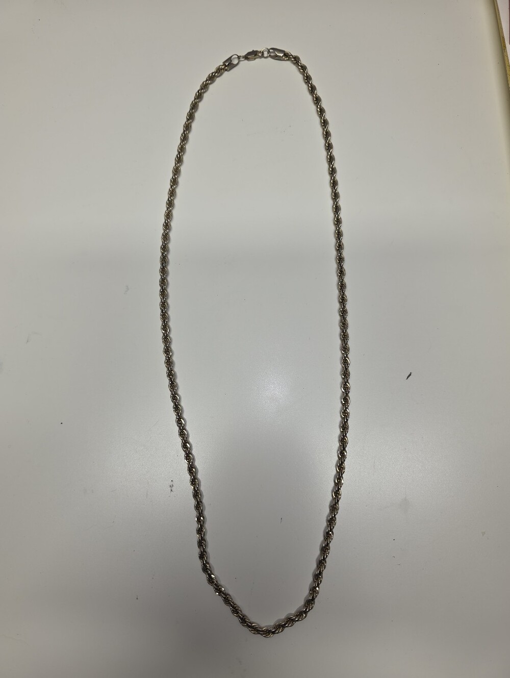 Sterling Silver Rope Chain Necklace - Bronze 29.5"